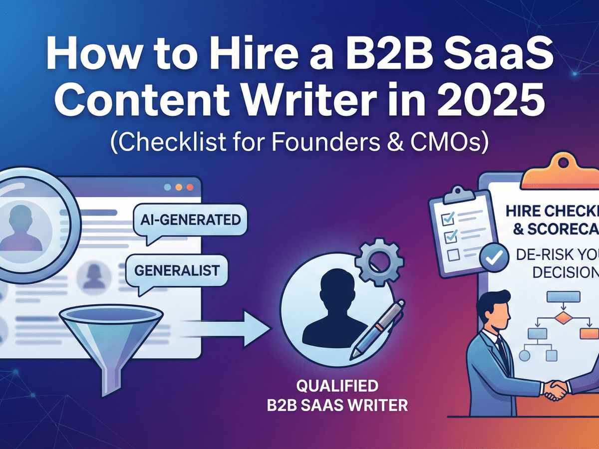 How to Hire a B2B SaaS Content Writer in 2025 (Checklist for Founders &&nbsp;CMOs)