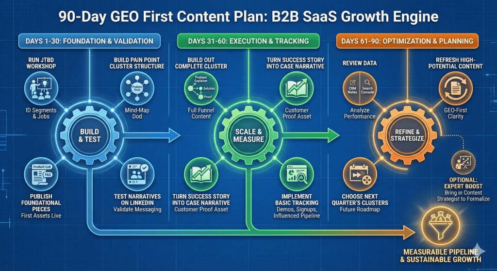 A 90 Day GEO First Content Plan for B2B SaaS